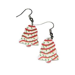 CHRISTMAS TREE CAKE DANGLE EARRINGS